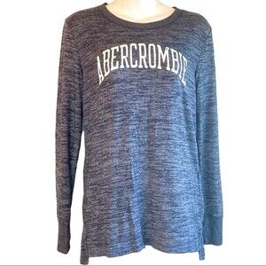 Abercrombie & Fitch Long Sleeve Dark Blue and Grey Thin T-Shirt Size Small